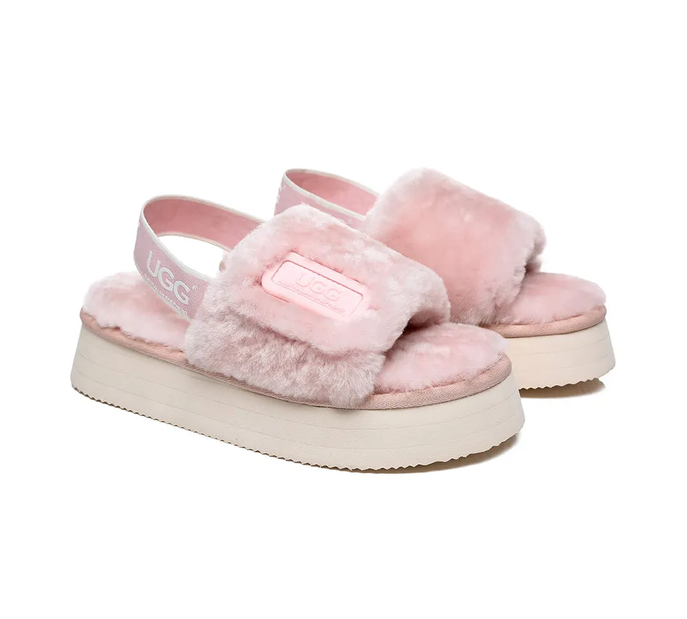 UGG Sandals Women Platform Fluffy Slides Poppin