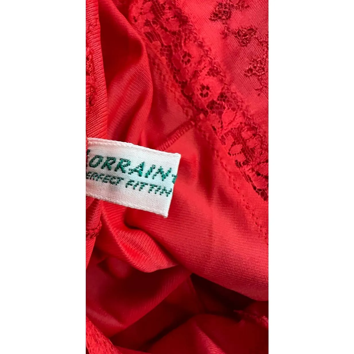 Vintage 1950s Lorraine Red Nylon Full Slip NWT Sz 38 M