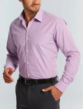 Westgarth Micro Gingham Lilac Long Sleeve Shirt 1637L