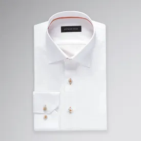 White Orange Cotton Shirt