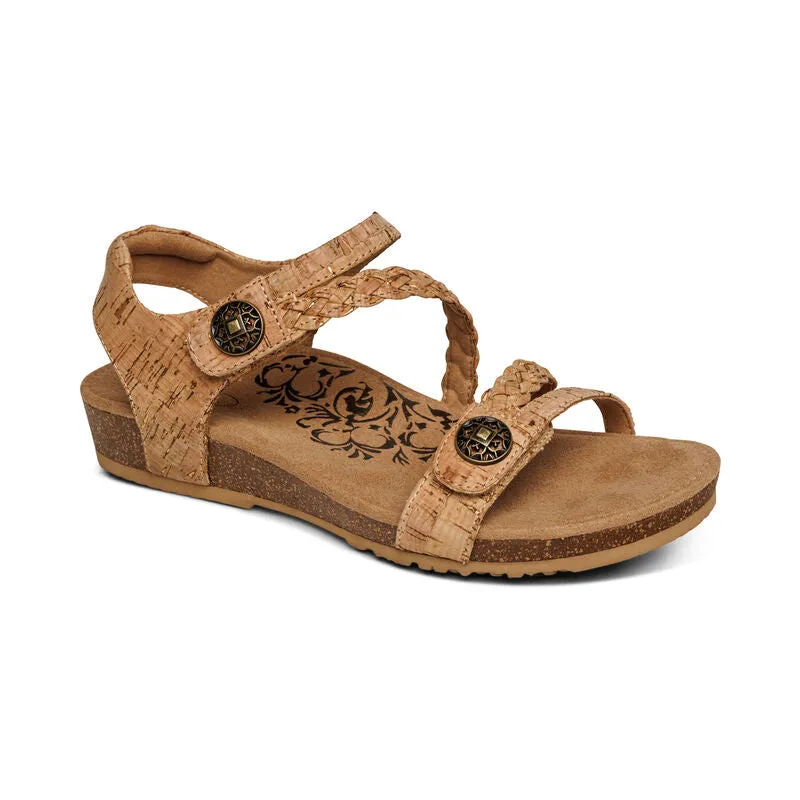 WOMEN'S AETREX JILLIAN BRAIDED QUARTER STRAP SANDAL | CORK