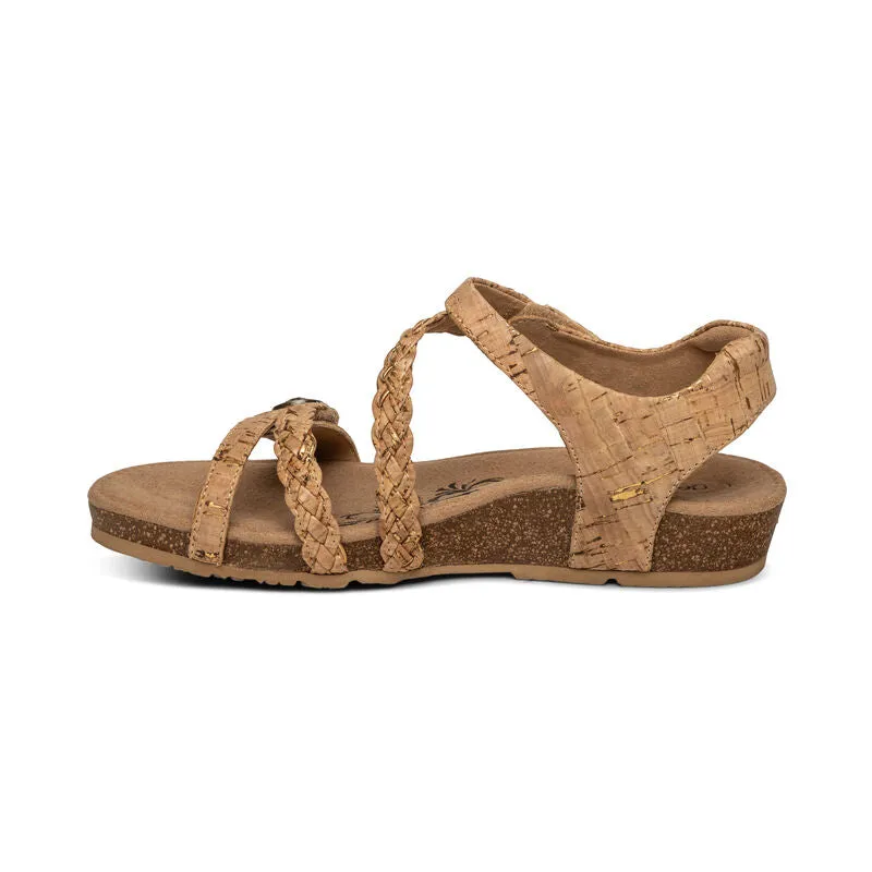 WOMEN'S AETREX JILLIAN BRAIDED QUARTER STRAP SANDAL | CORK