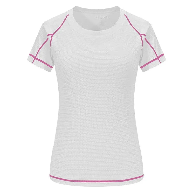 Womens Moisture Wicking Sports Shirt Breathable 5 Colors 6 Sizes