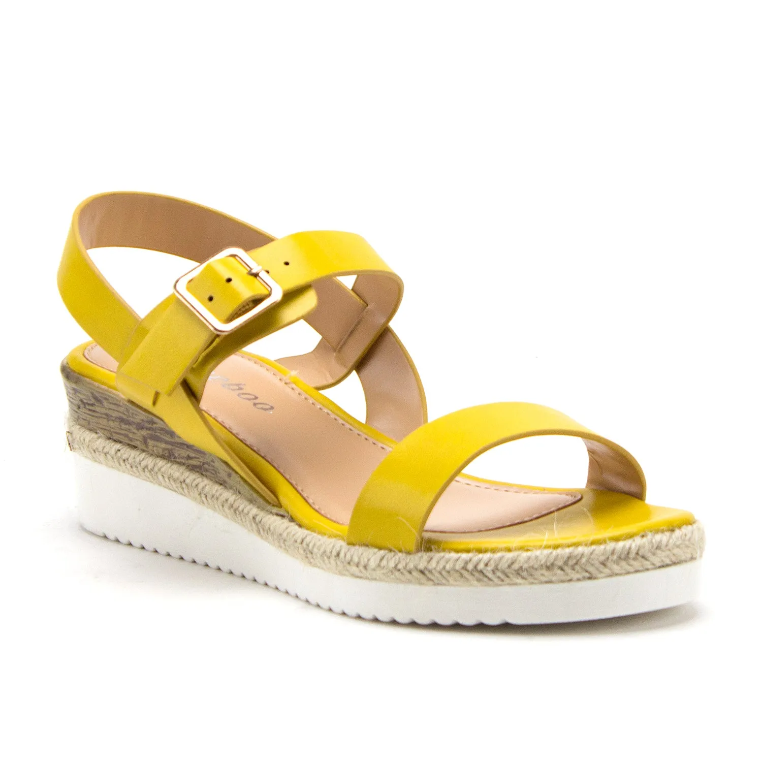 Women's Wanda-4 Stacked Flatform Espadrilles Slingback Strappy Open Toe Wedge Sandals